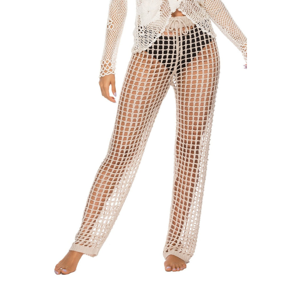 Cutout High Waist Swim Pants Tan / S Apparel and Accessories