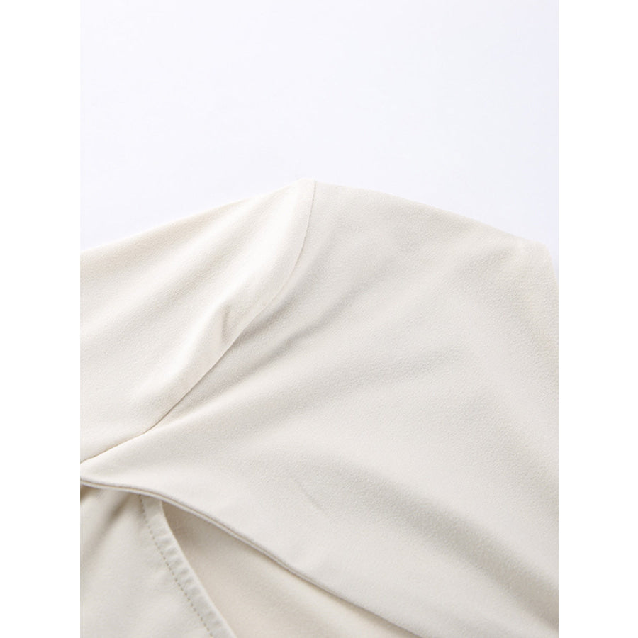 Cutout Knot Front Long Sleeve Top Apparel and Accessories