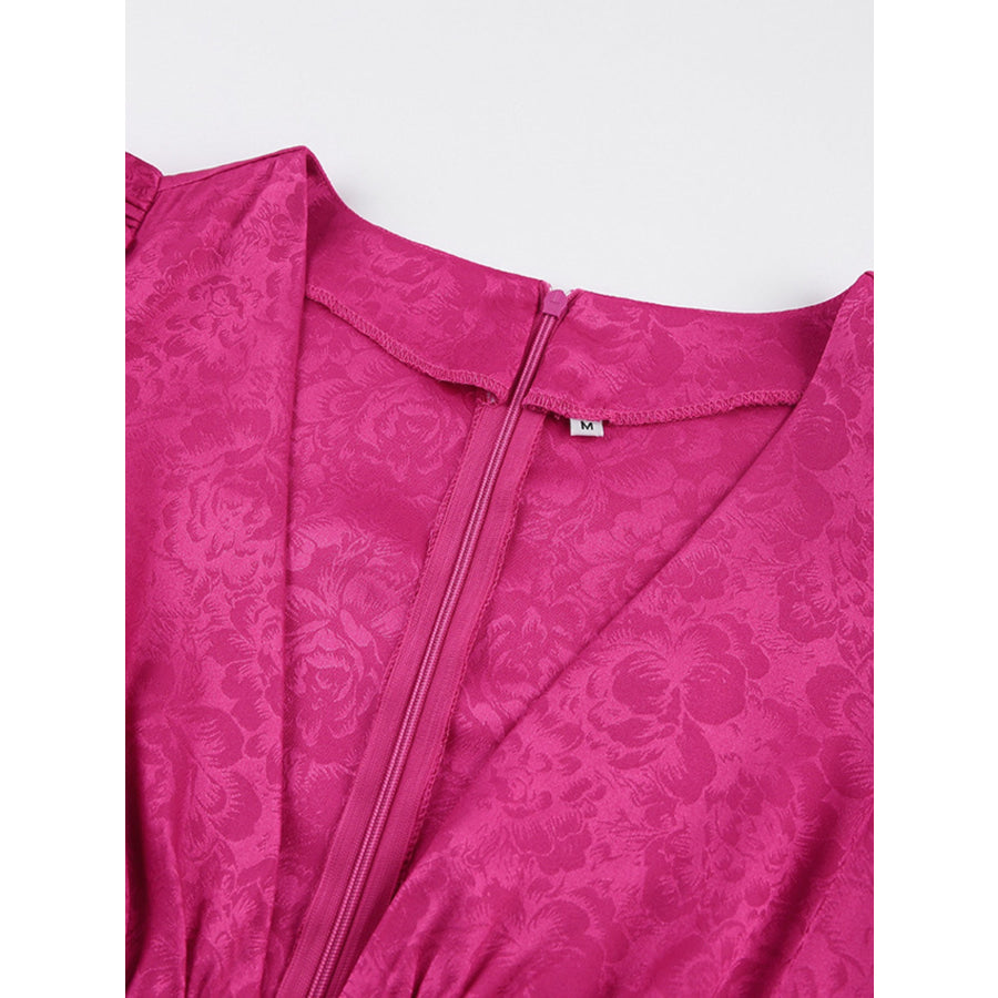 Cutout Lantern Sleeve Mini Dress Apparel and Accessories