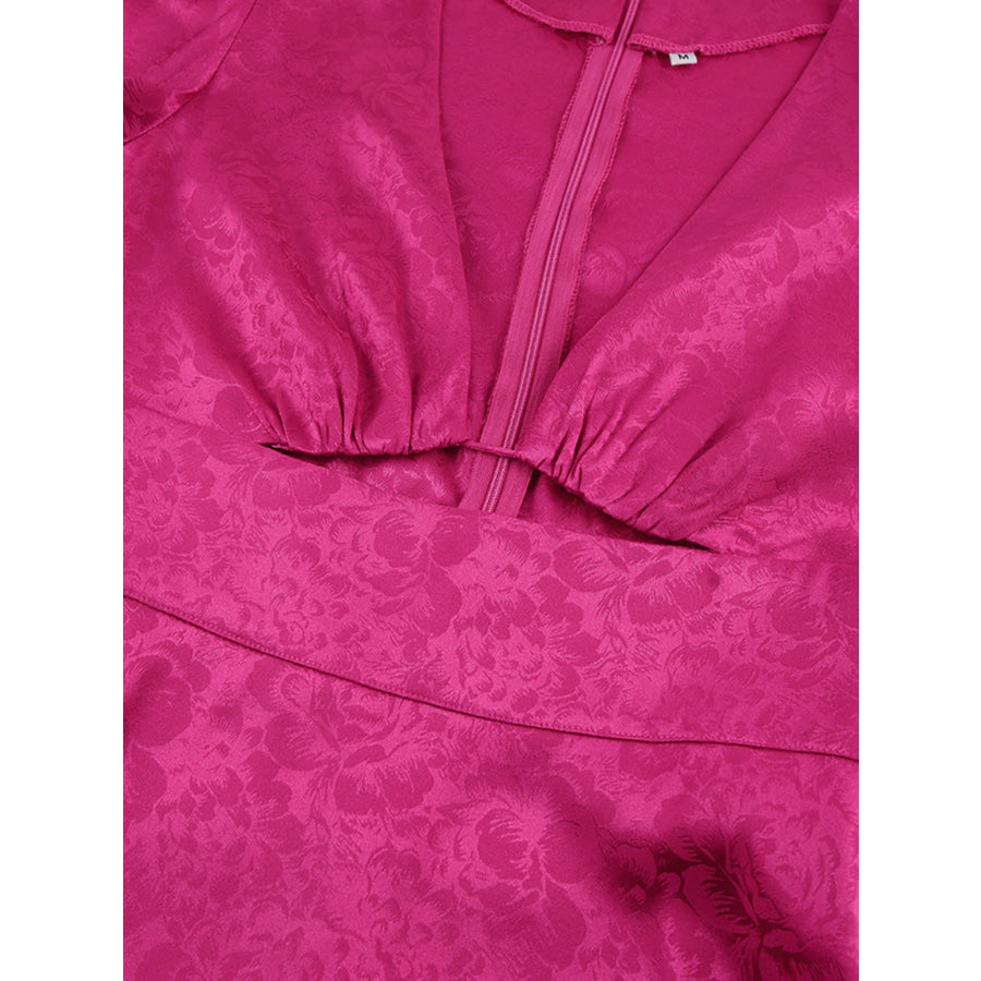 Cutout Lantern Sleeve Mini Dress Apparel and Accessories