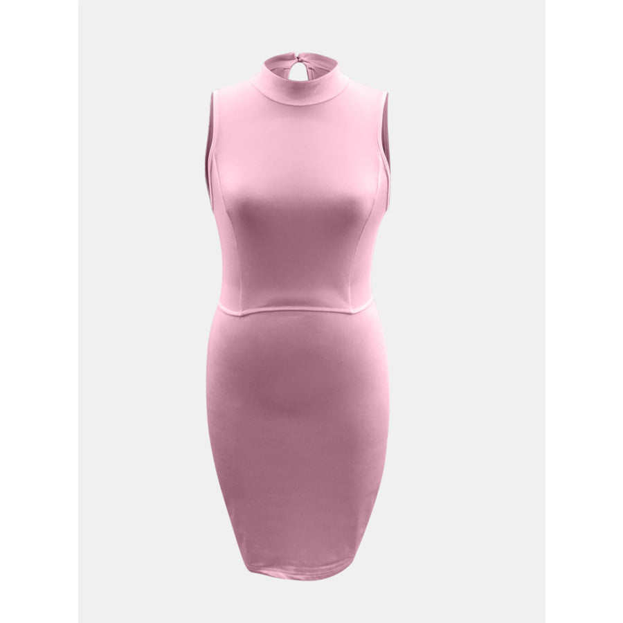 Cutout Mock Neck Sleeveless Dress Apparel and Accessories