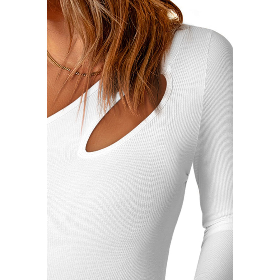Cutout One Shoulder Long Sleeve Bodysuit Apparel and Accessories