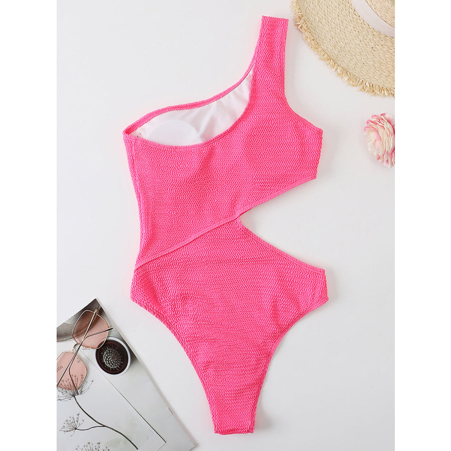 Cutout One Shoulder One-Piece Swimwear Apparel and Accessories