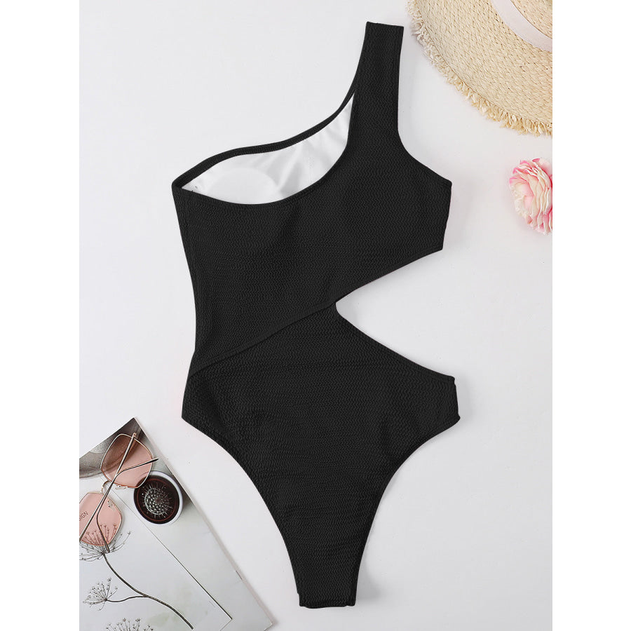 Cutout One Shoulder One-Piece Swimwear Apparel and Accessories