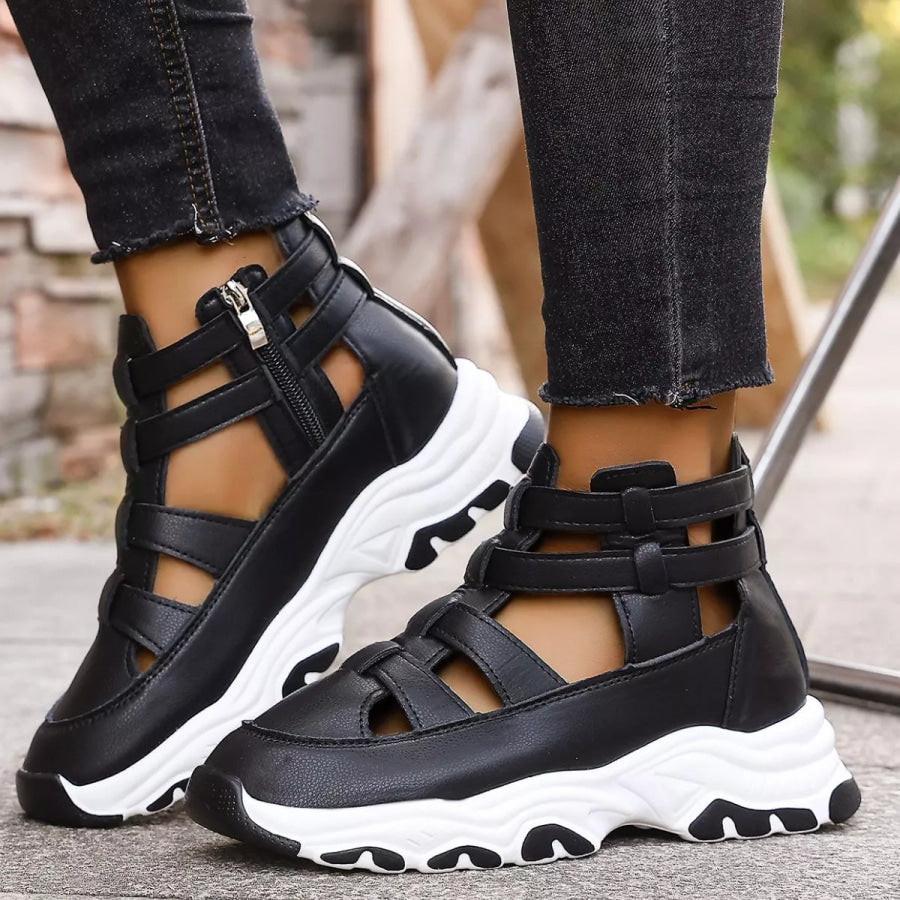 Cutout Platform Sneakers Apparel and Accessories