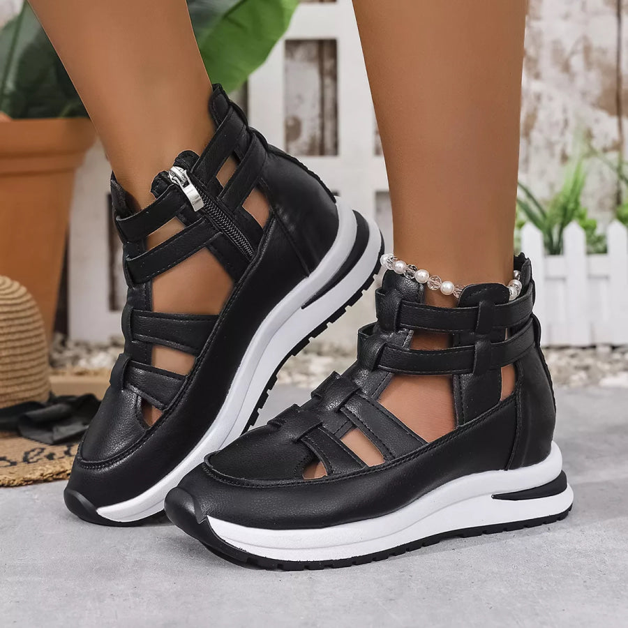 Cutout Platform Sneakers Apparel and Accessories