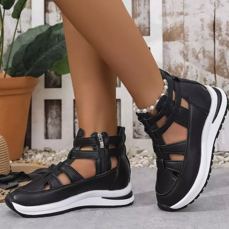 Cutout Platform Sneakers Apparel and Accessories