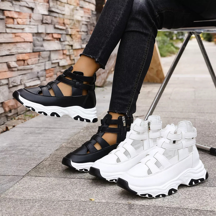 Cutout Platform Sneakers Apparel and Accessories