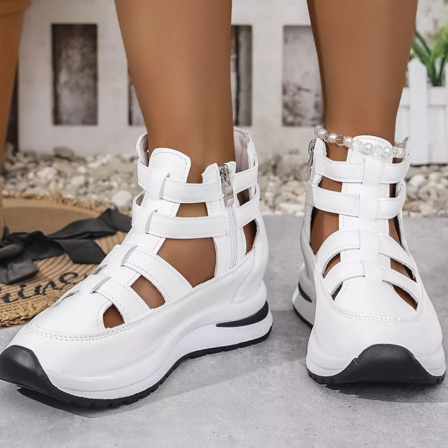Cutout Platform Sneakers Apparel and Accessories