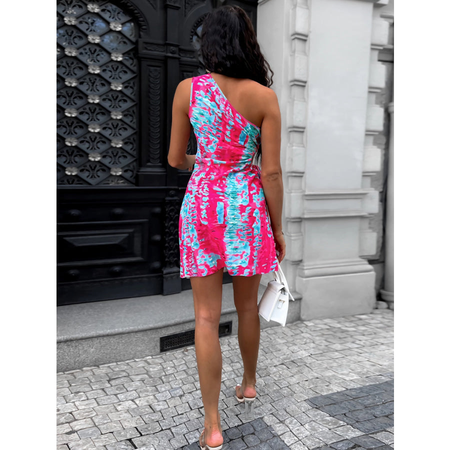 Cutout Printed Sleeveless Mini Dress Apparel and Accessories