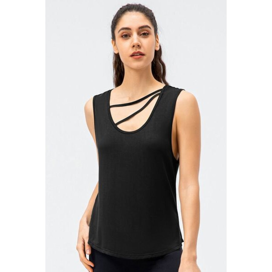 Cutout Reversible Active Tank Black / XS Clothing