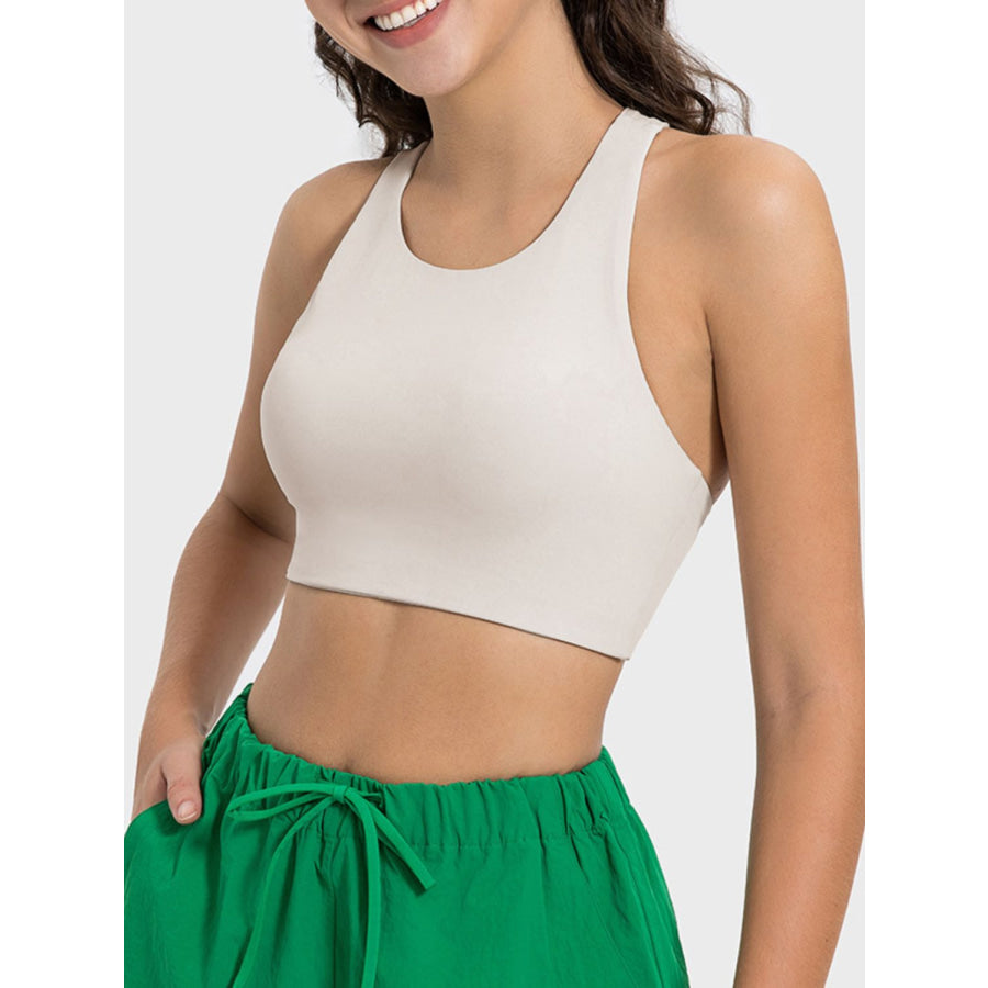 Cutout Round Neck Active Tank Beige / 6 Apparel and Accessories