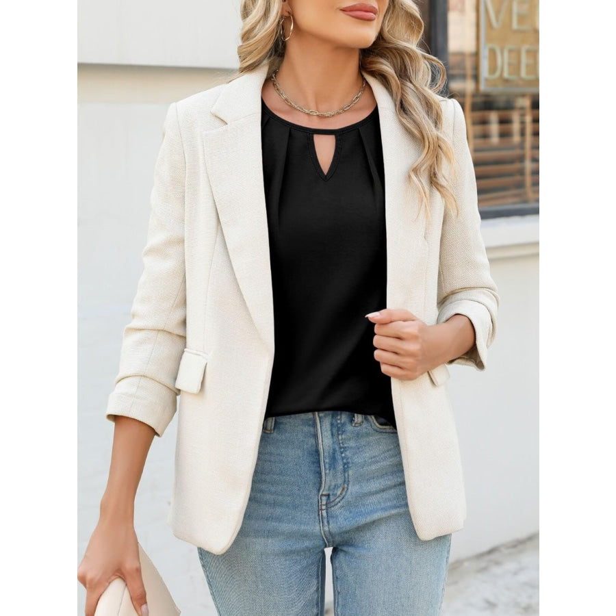 Cutout Round Neck Lace Long Sleeve Blouse Apparel and Accessories