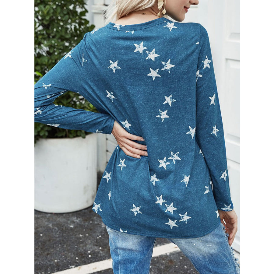 Cutout Round Neck Long Sleeve T-Shirt Apparel and Accessories