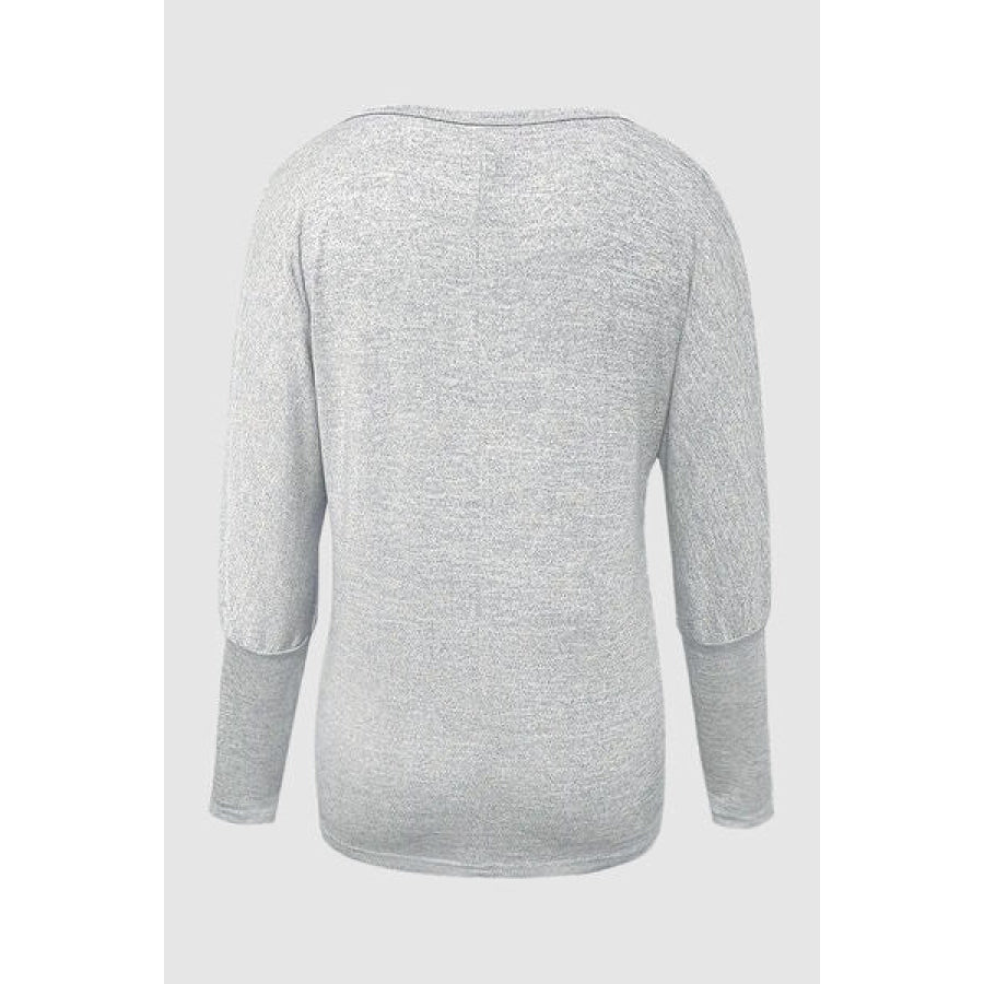Cutout Round Neck Long Sleeve T - Shirt Apparel and Accessories