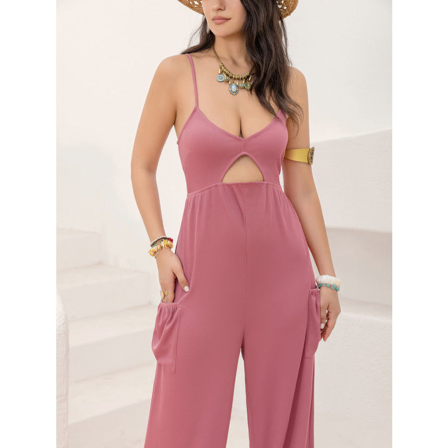 Cutout Scoop Neck Sleeveless Jumpsuit Apparel and Accessories