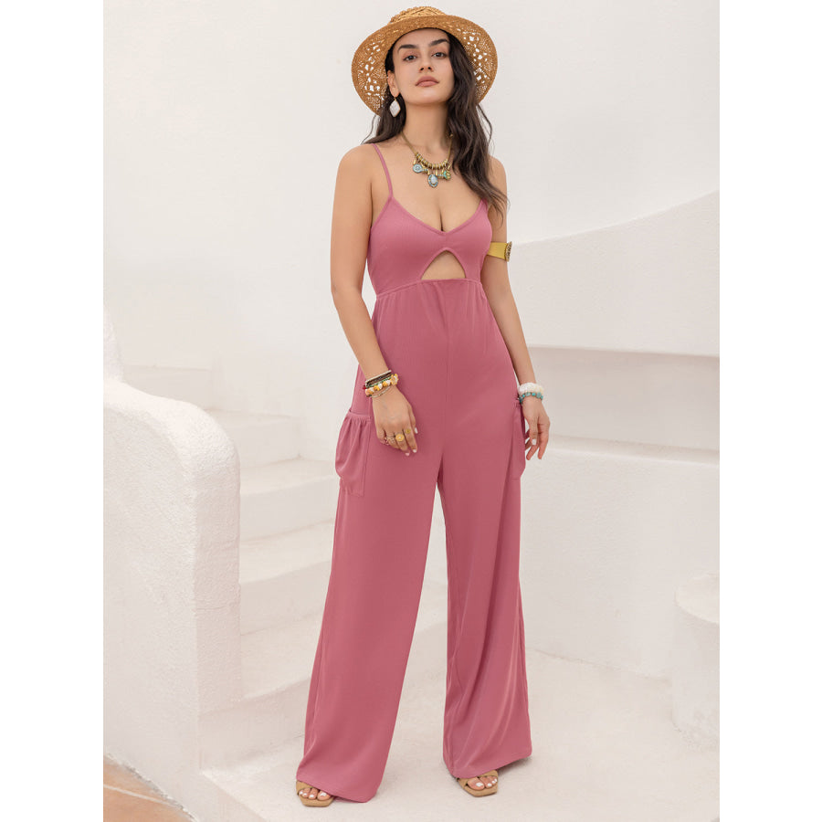 Cutout Scoop Neck Sleeveless Jumpsuit Apparel and Accessories