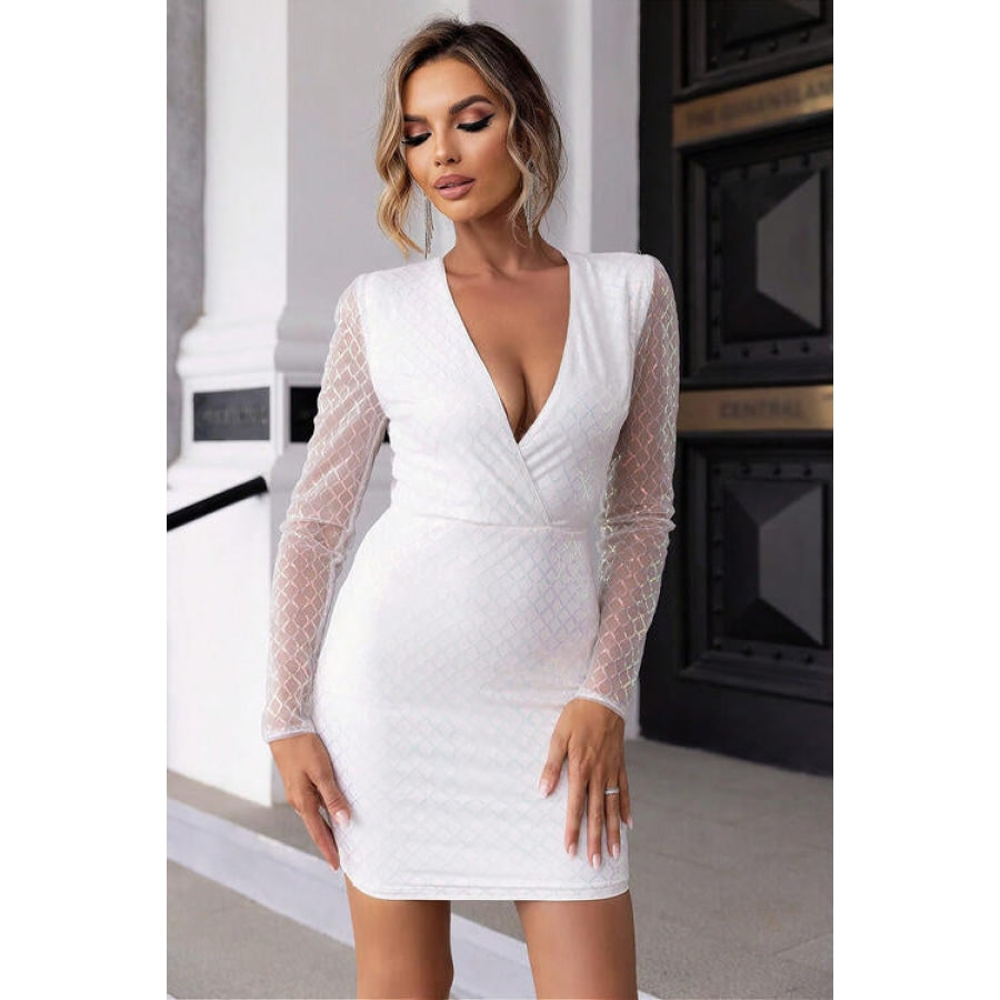 Cutout Sequin Mesh Mini Dress Clothing