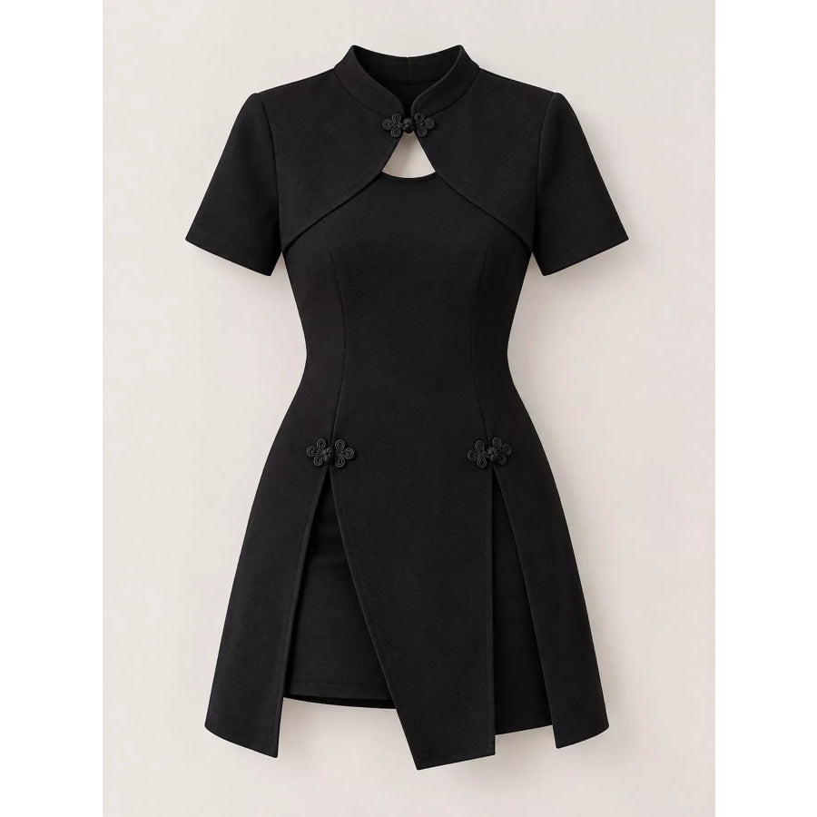 Cutout Short Sleeve Mini Dress Apparel and Accessories