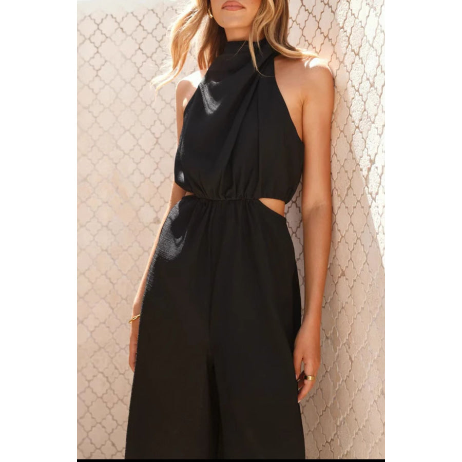 Cutout Sleeveless Wide Leg Jumpsuit Apparel and Accessories