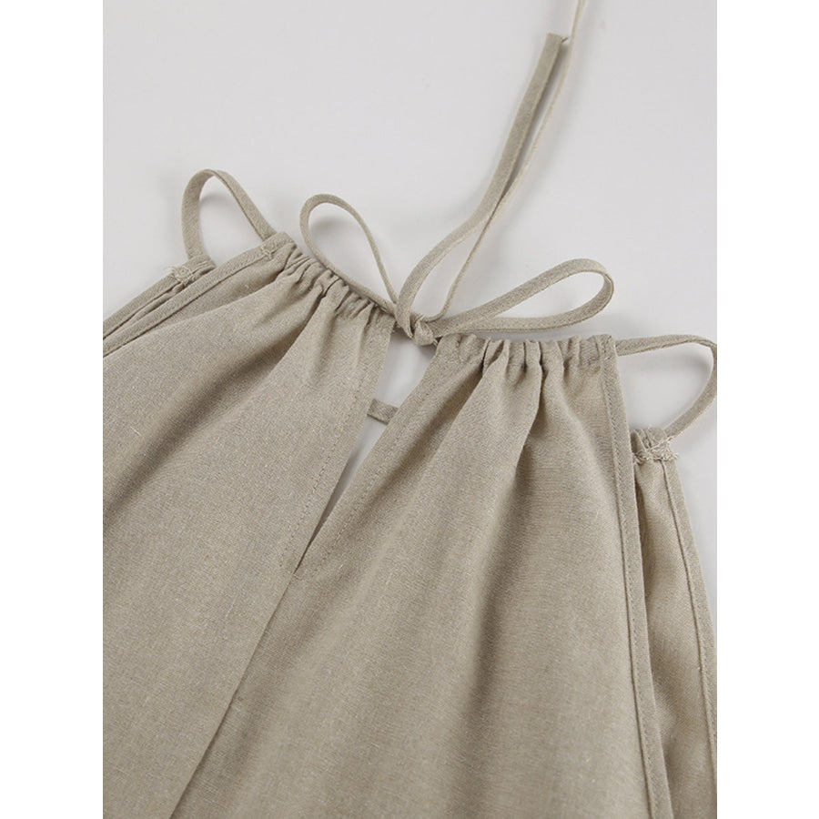 Cutout Tank and Wide Leg Pants Set Apparel Accessories