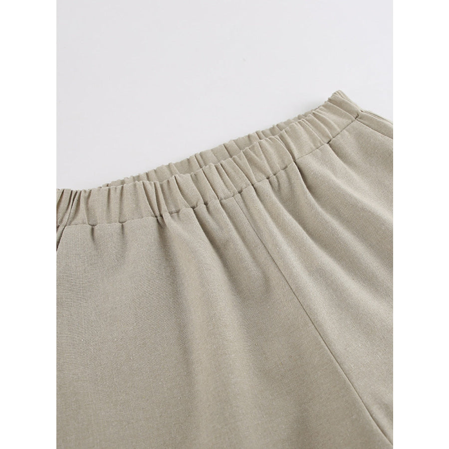 Cutout Tank and Wide Leg Pants Set Apparel Accessories