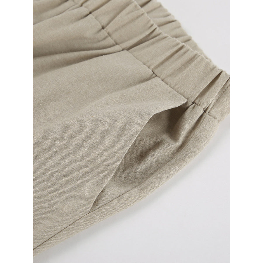 Cutout Tank and Wide Leg Pants Set Apparel Accessories