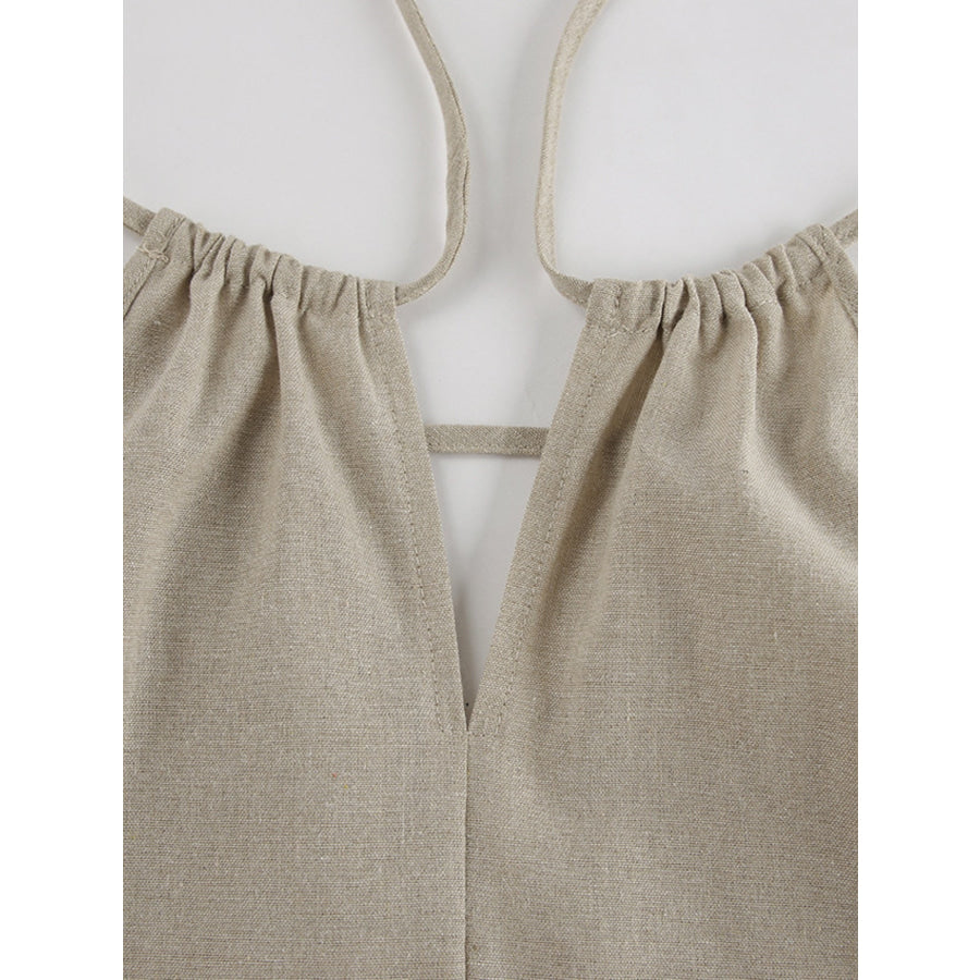 Cutout Tank and Wide Leg Pants Set Apparel Accessories