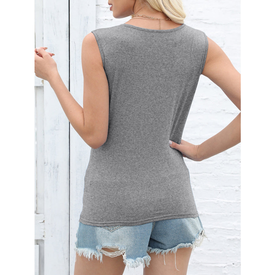 Cutout Twisted Round Neck Tank Apparel and Accessories