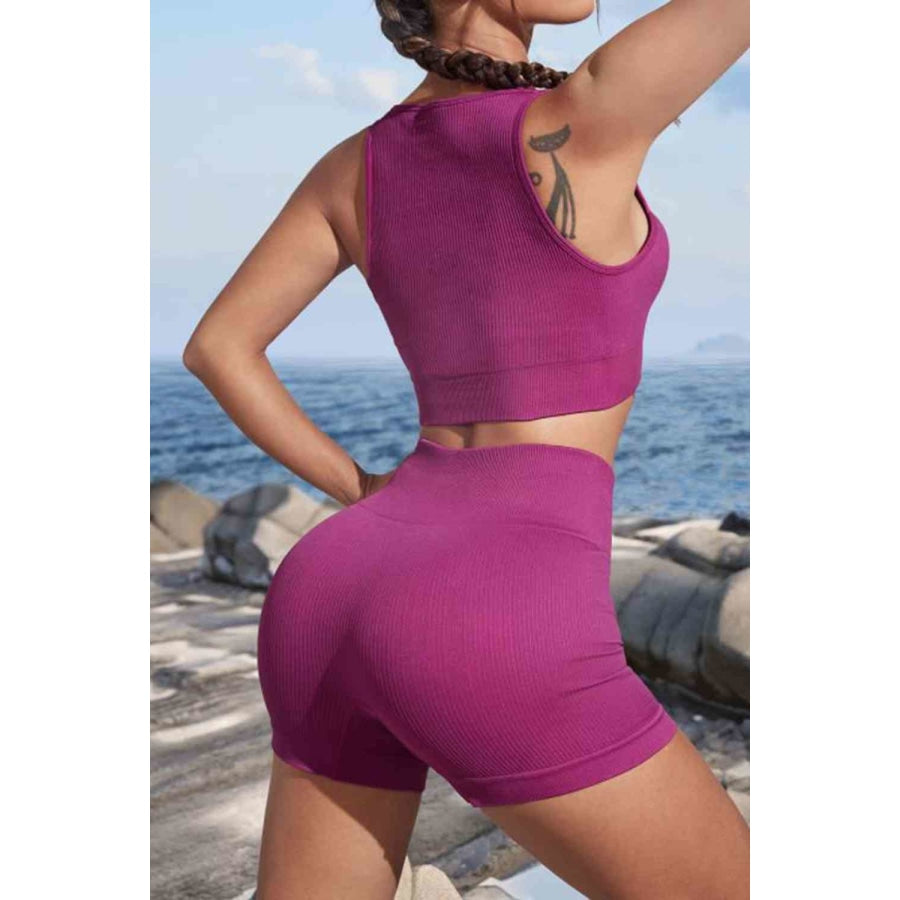 Cutout Two-Piece Sports Set Deep Rose / S