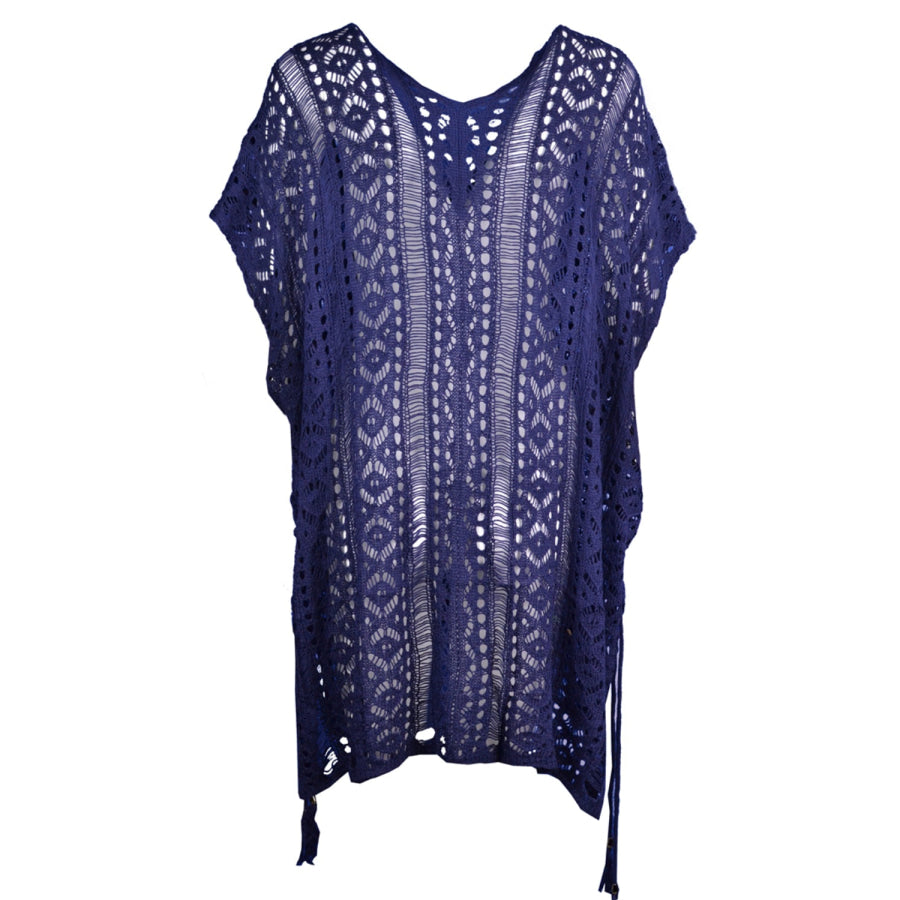 Cutout V - Neck Cover - Up with Tassel Apparel and Accessories