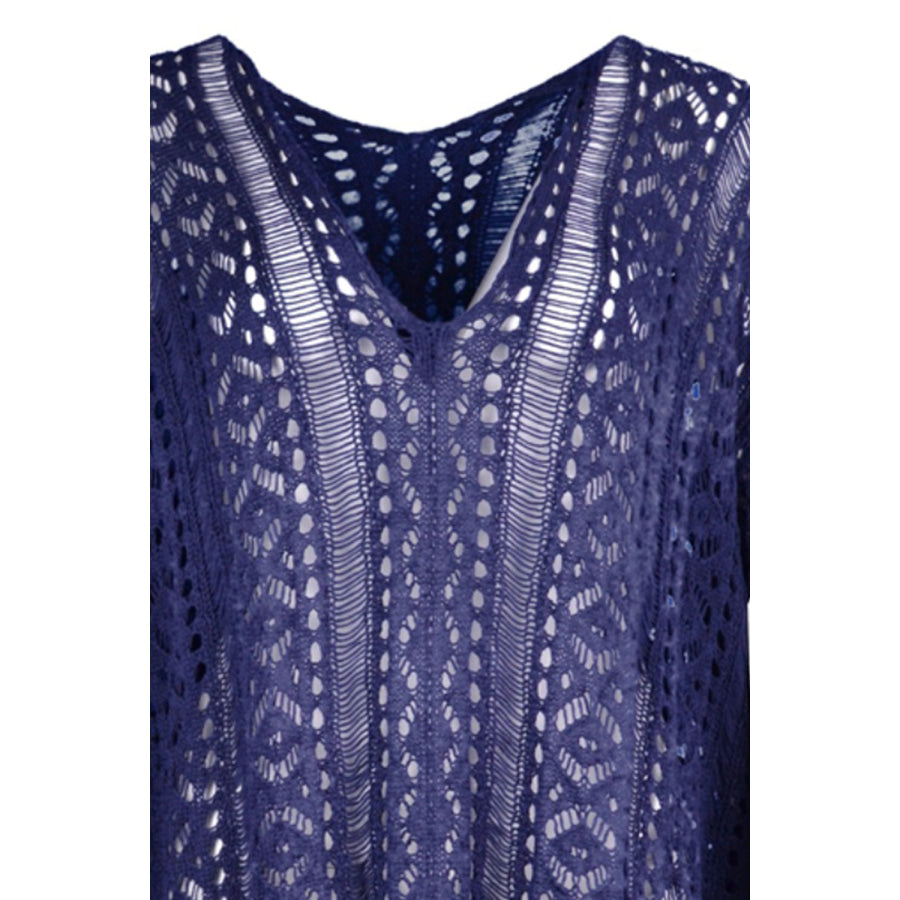 Cutout V - Neck Cover - Up with Tassel Apparel and Accessories