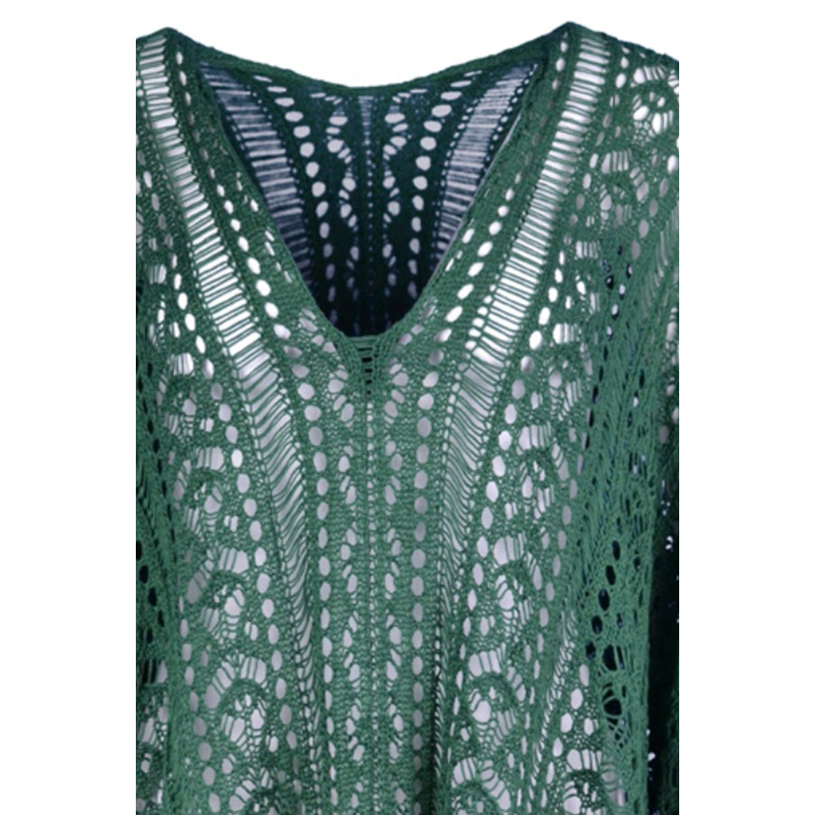 Cutout V - Neck Cover - Up with Tassel Apparel and Accessories