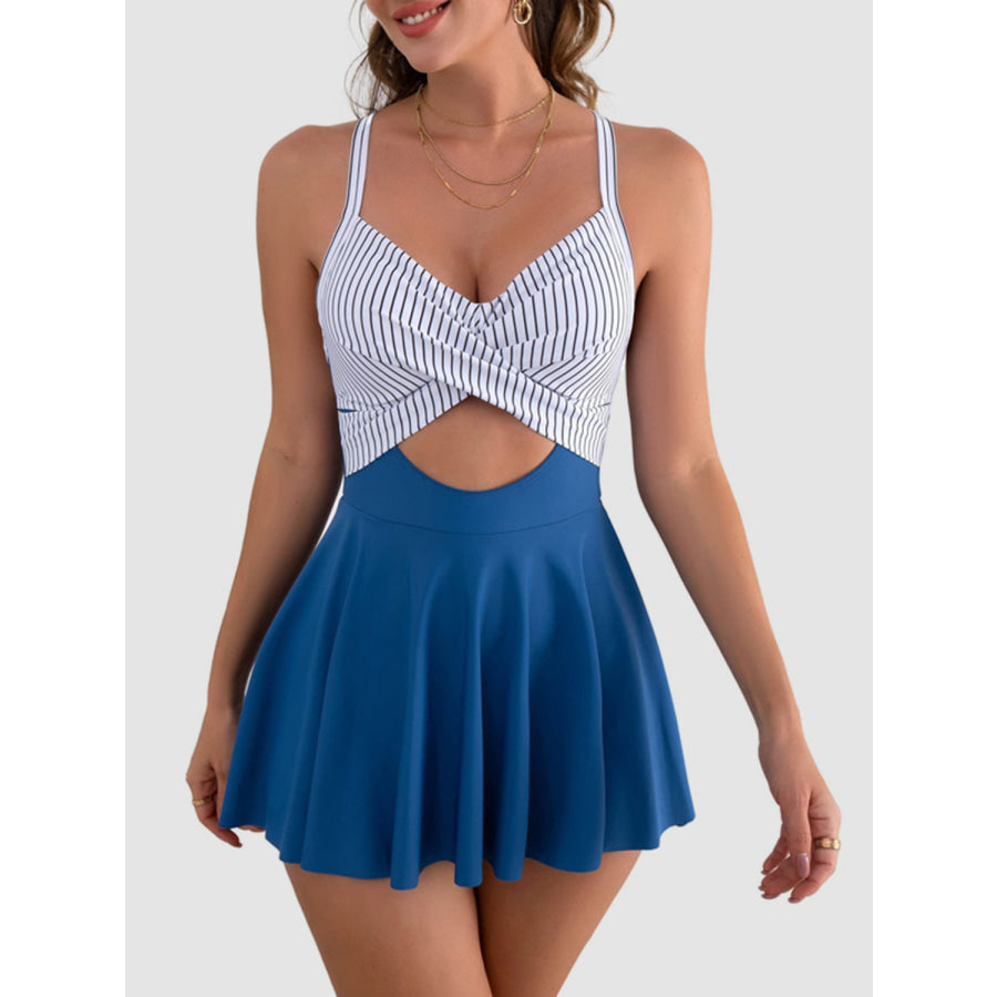 Cutout V - Neck One - Piece Swimwear Apparel and Accessories