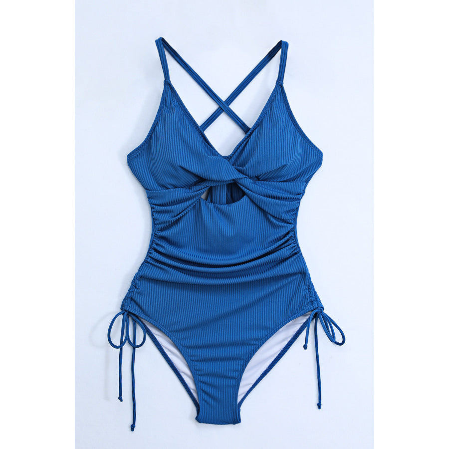 Cutout V-Neck Spaghetti Strap One-Piece Swimwear Apparel and Accessories