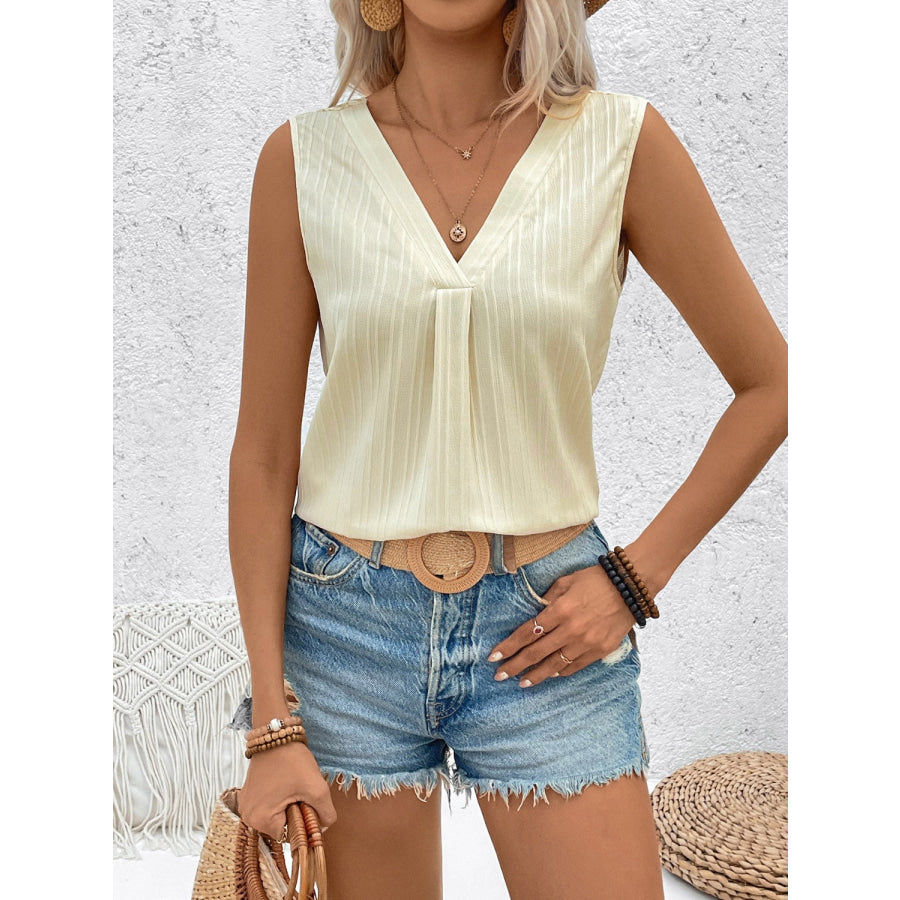 Cutout V-Neck Tank Sage / S Apparel and Accessories