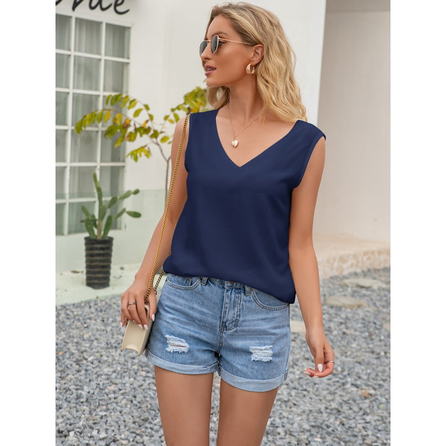 Cutout V-Neck Tank Top