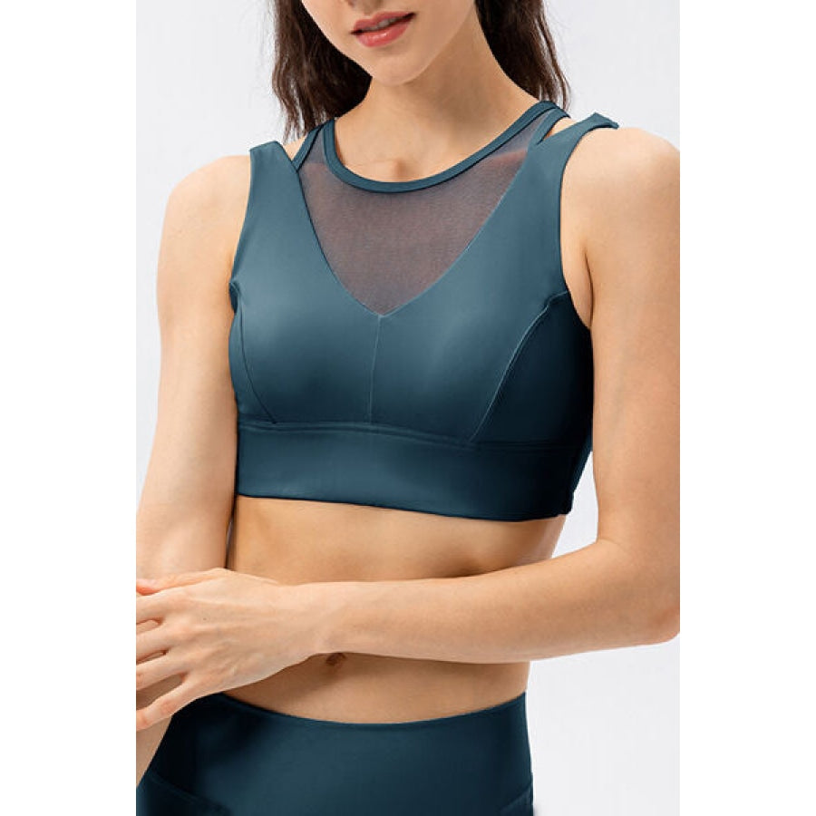 Cutout Wide Strap Active Tank Peacock Blue / XS Clothing