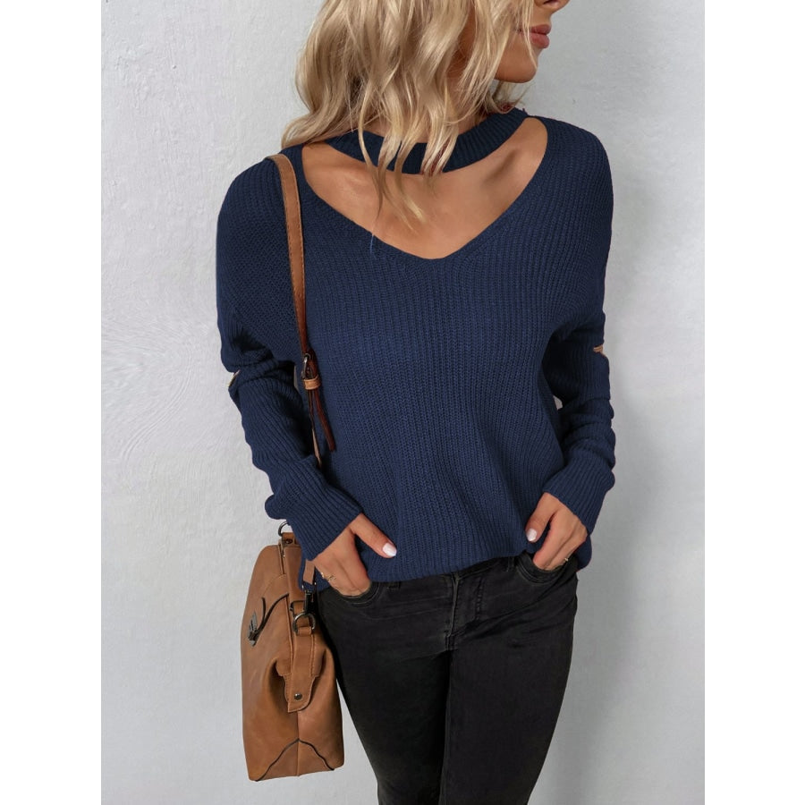 Cutout Zip Detail Sweater