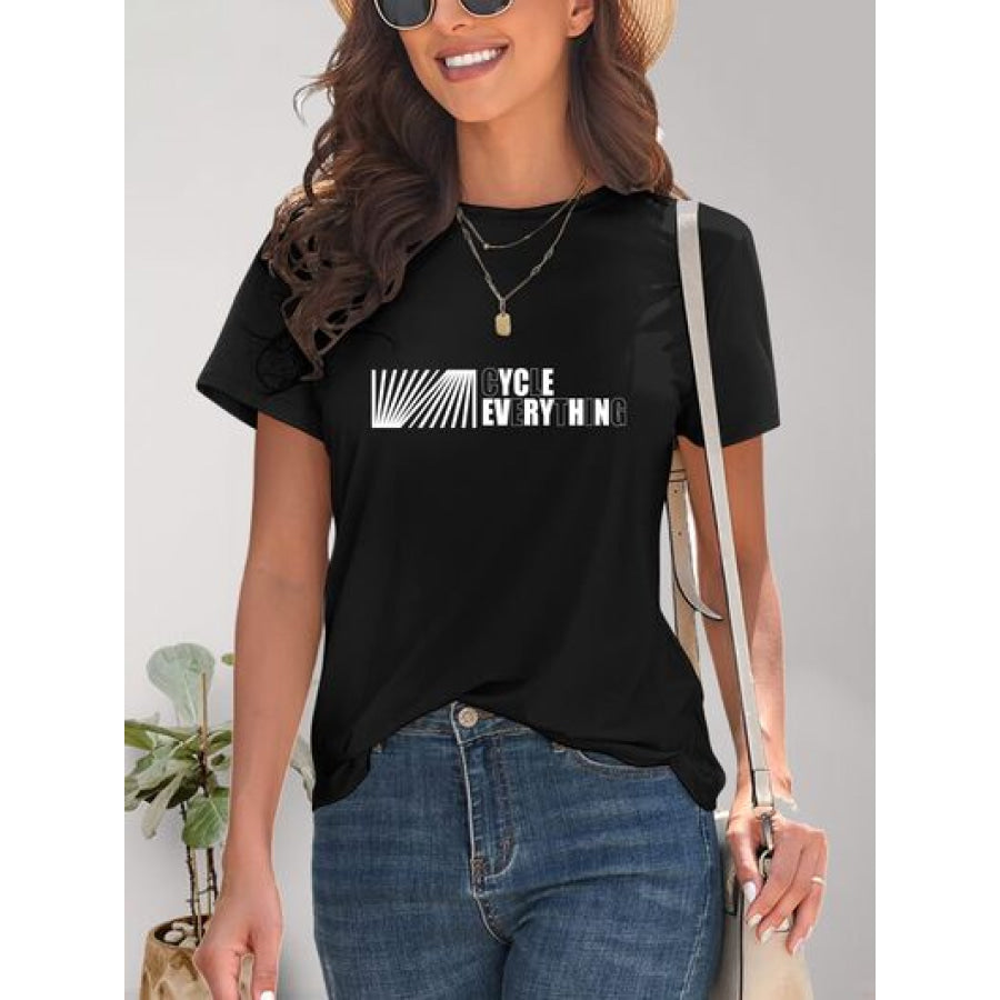 CYCLE EVERYTHING Round Neck T - Shirt Black / S Apparel and Accessories