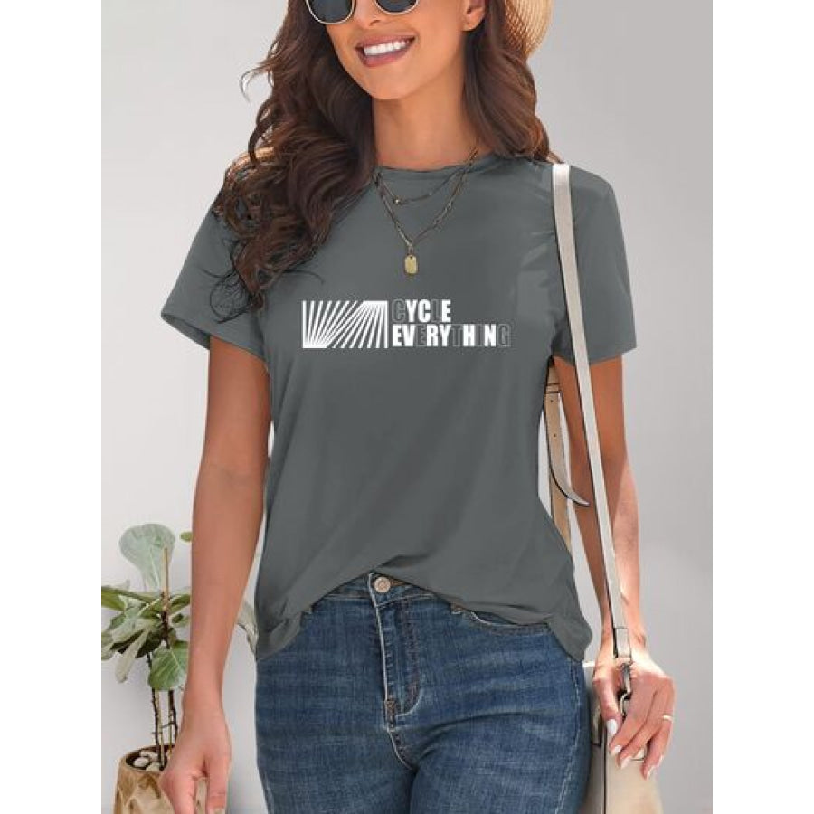 CYCLE EVERYTHING Round Neck T - Shirt Charcoal / S Apparel and Accessories