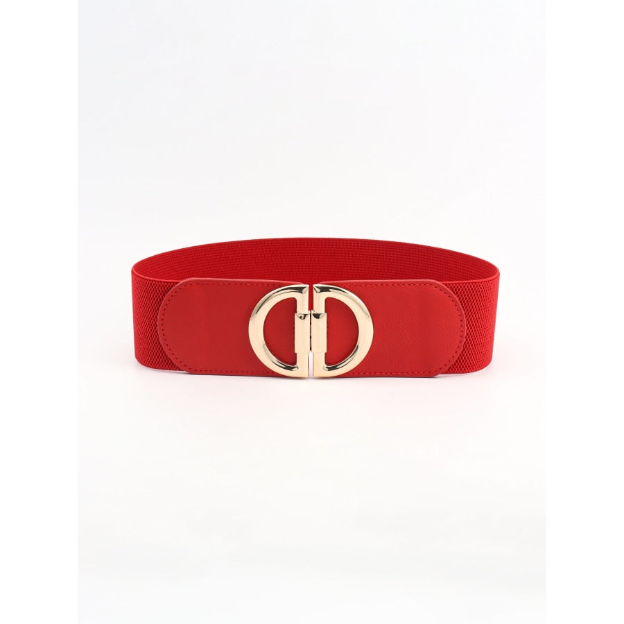 D Buckle Elastic Belt Red / One Size