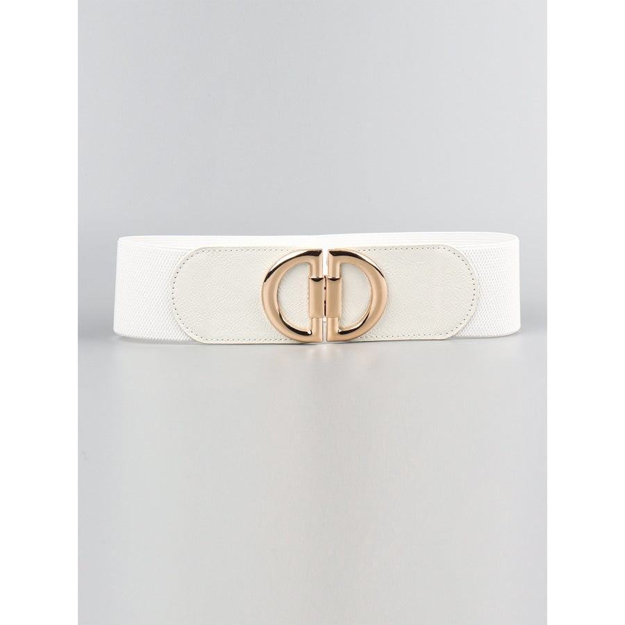 D Buckle Elastic Belt White / One Size