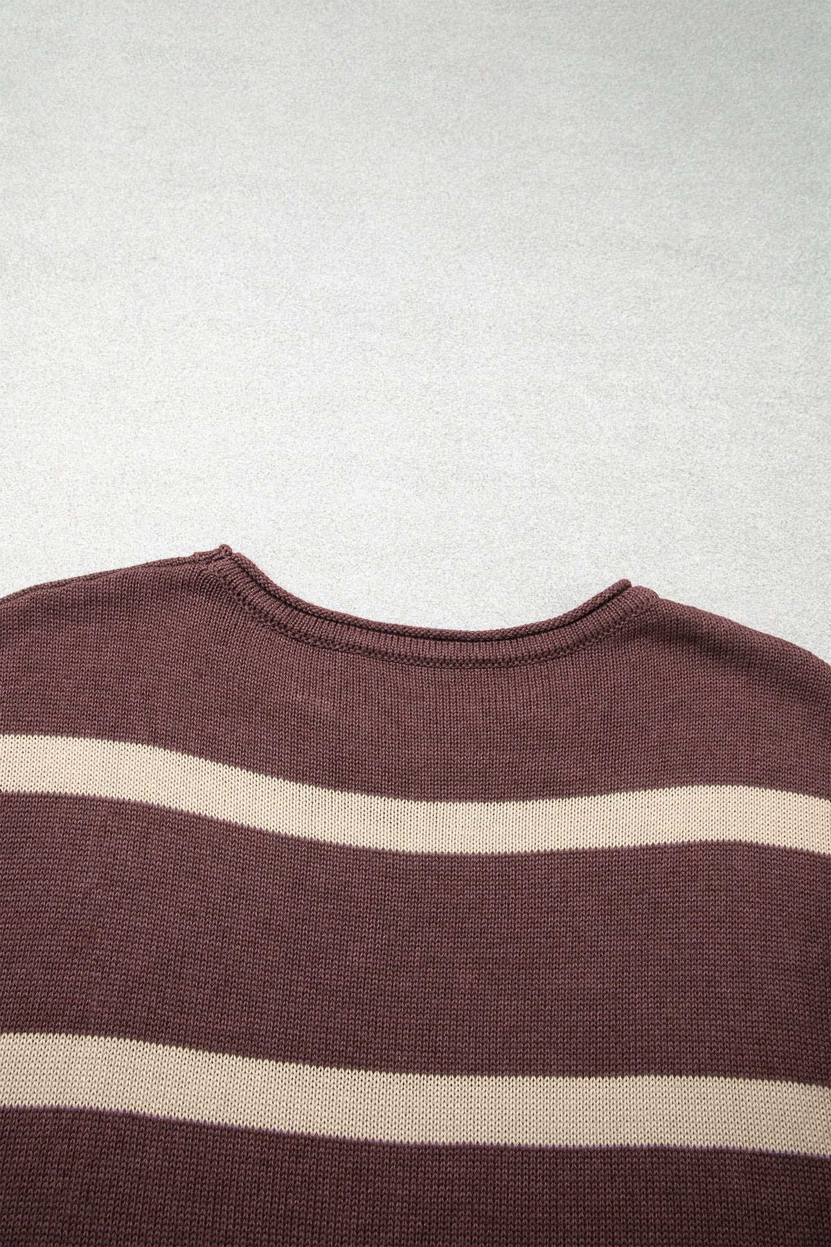 Rose Stripe Knit Western Short Sleeve Sweater