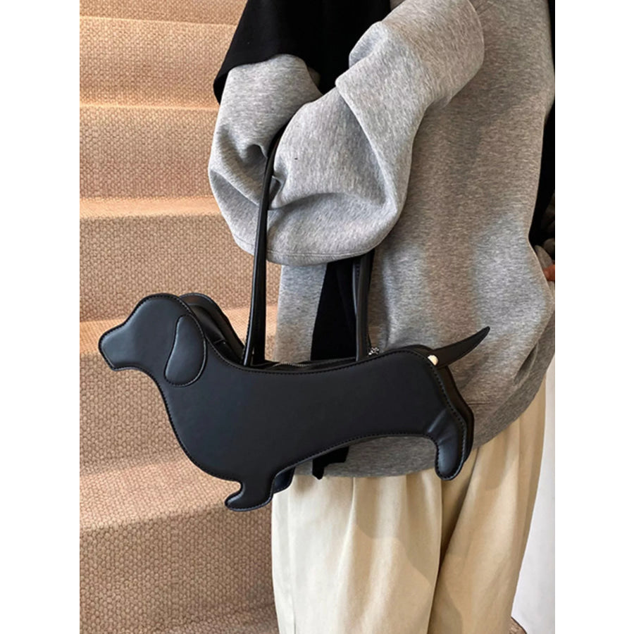 Dachshund Shaped Shoulder Bag Black / ONESIZE Apparel and Accessories