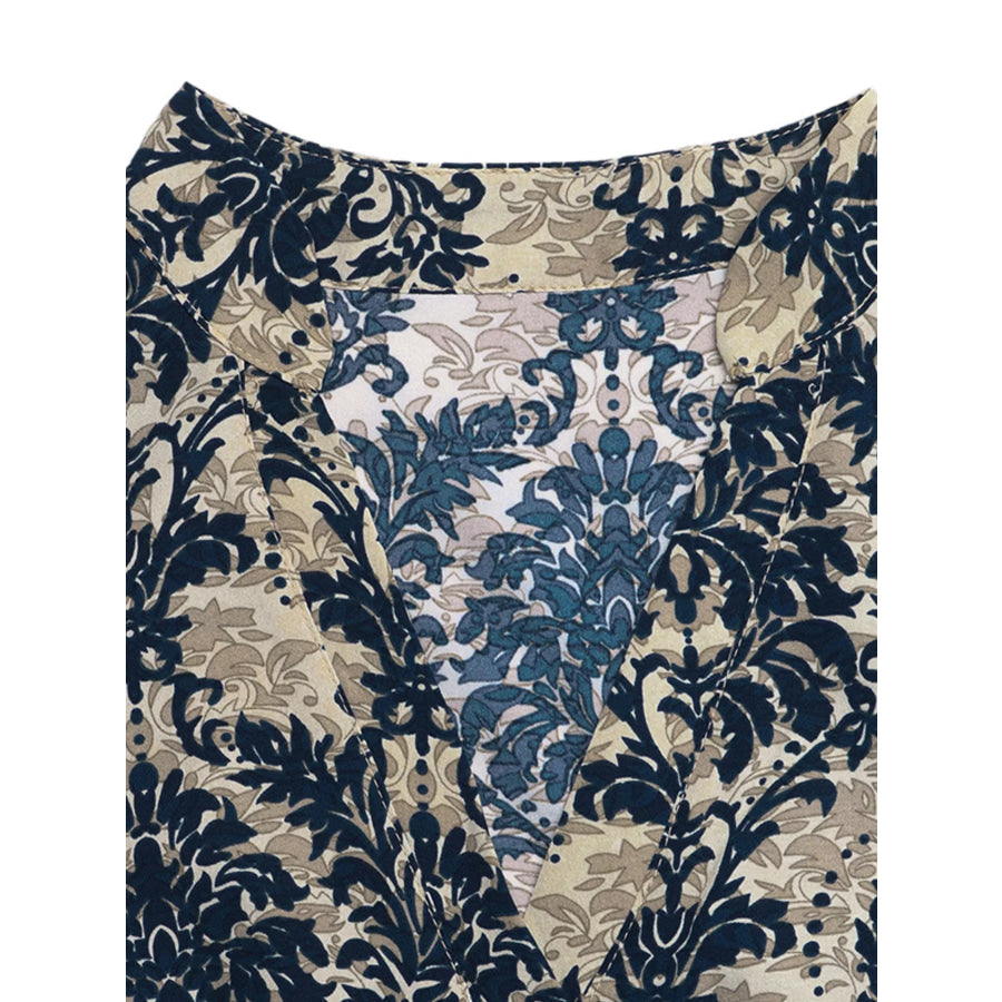 Damask Print Cap Sleeve Blouse Apparel and Accessories