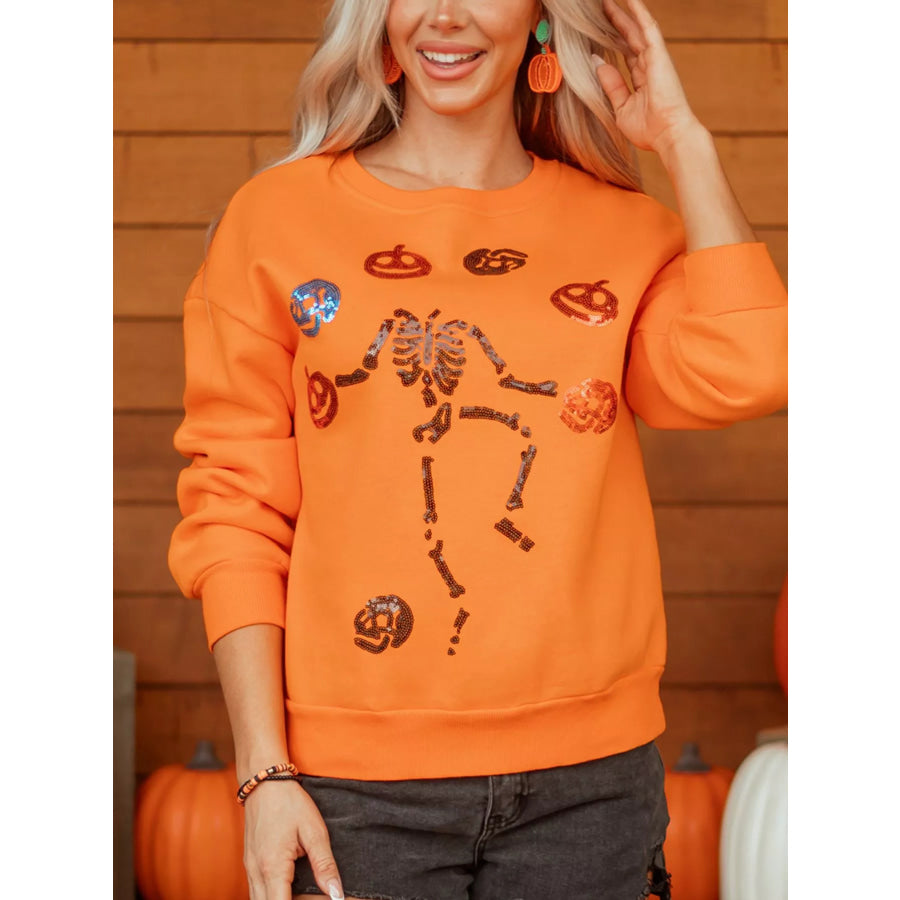 Dancing Critters Sequin Halloween Crewneck Sweatshirt Apparel and Accessories