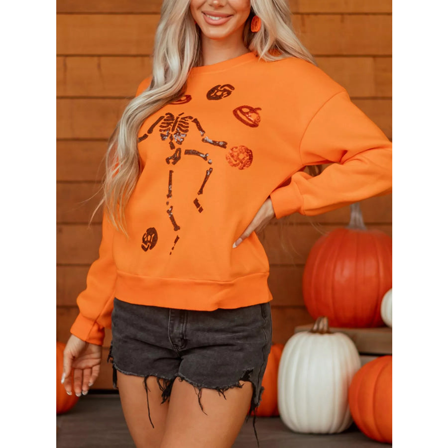 Dancing Critters Sequin Halloween Crewneck Sweatshirt Apparel and Accessories