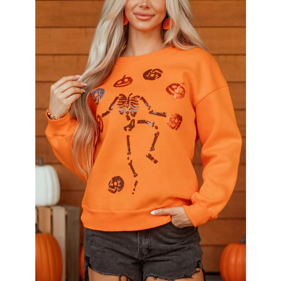 Dancing Critters Sequin Halloween Crewneck Sweatshirt Apparel and Accessories