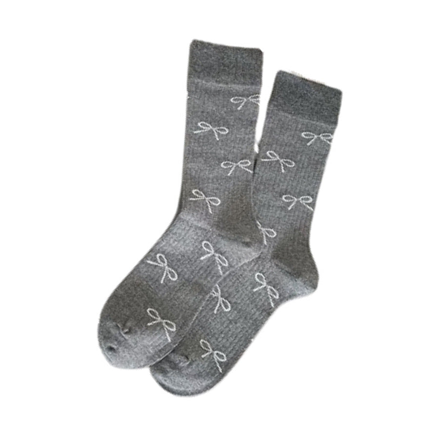 Dark Gray Bow Socks WS 600 Accessories